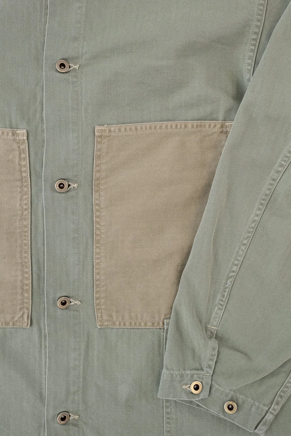 01-6120-16 - Utility Coverall Mismatched Herringbone - Washed Green
