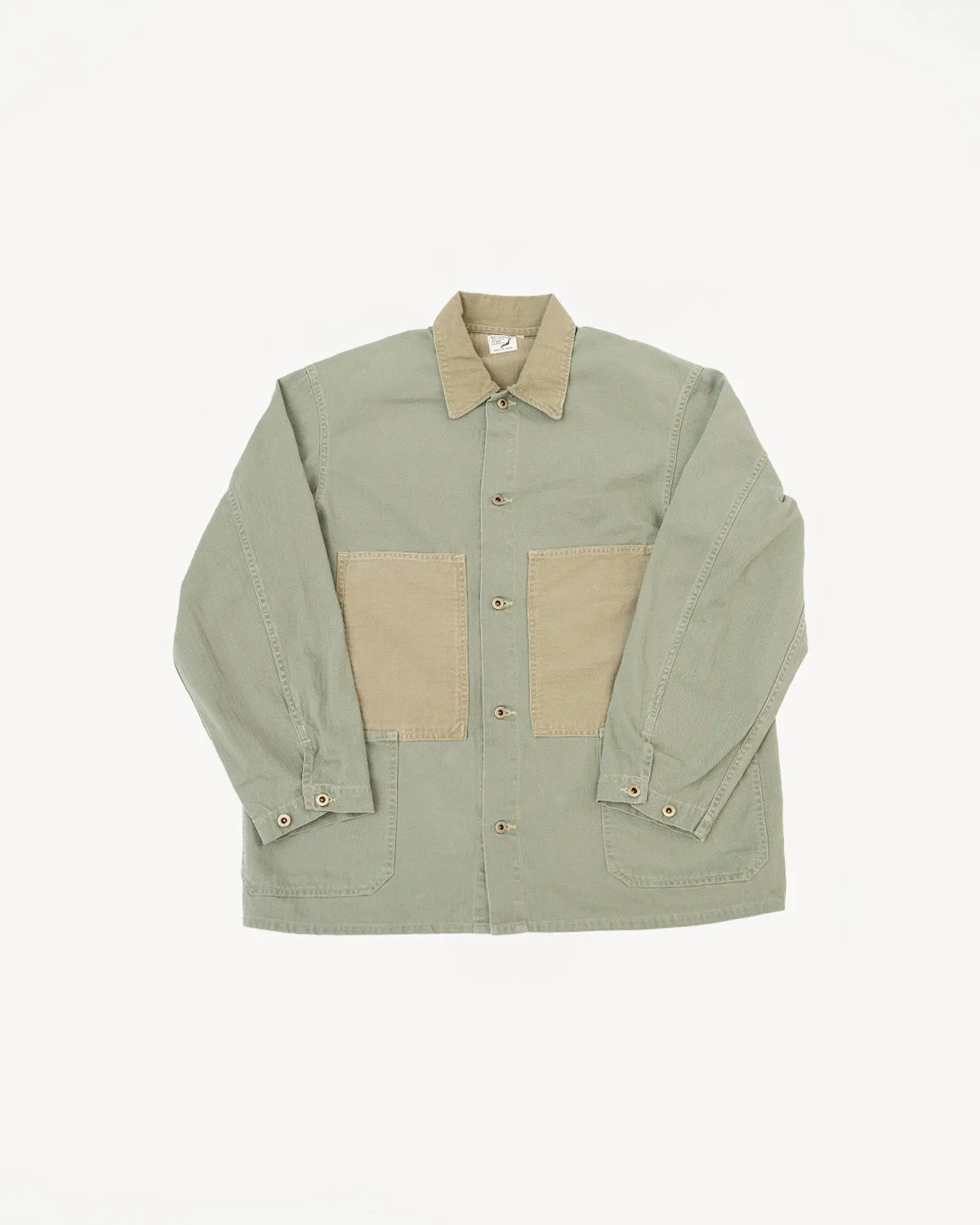01-6120-16 - Utility Coverall Mismatched Herringbone - Washed Green