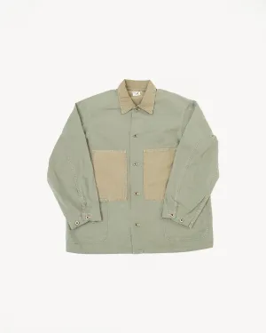 01-6120-16 - Utility Coverall Mismatched Herringbone - Washed Green