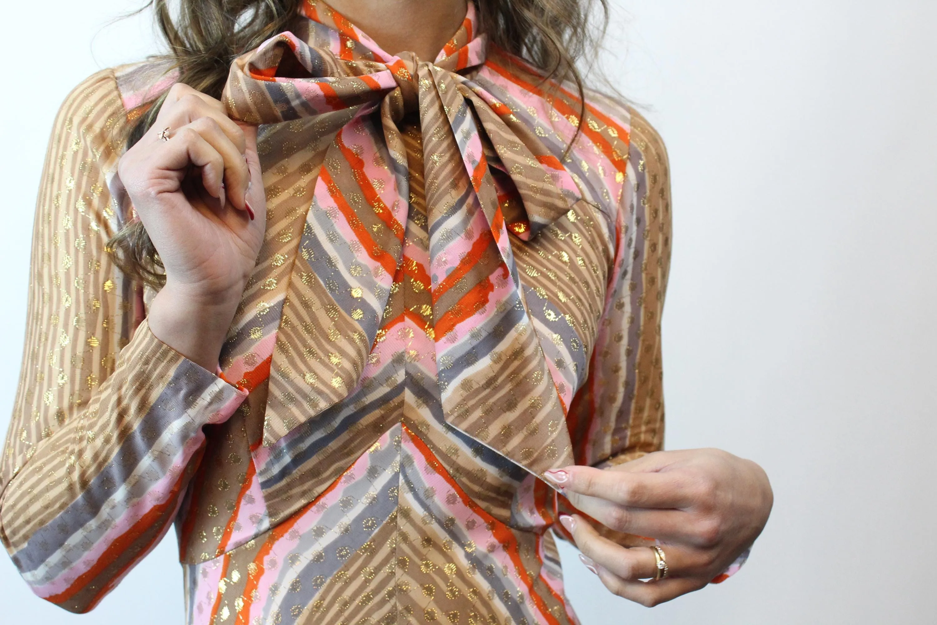1960s GOLD BOW maxi dress xs | new fall winter
