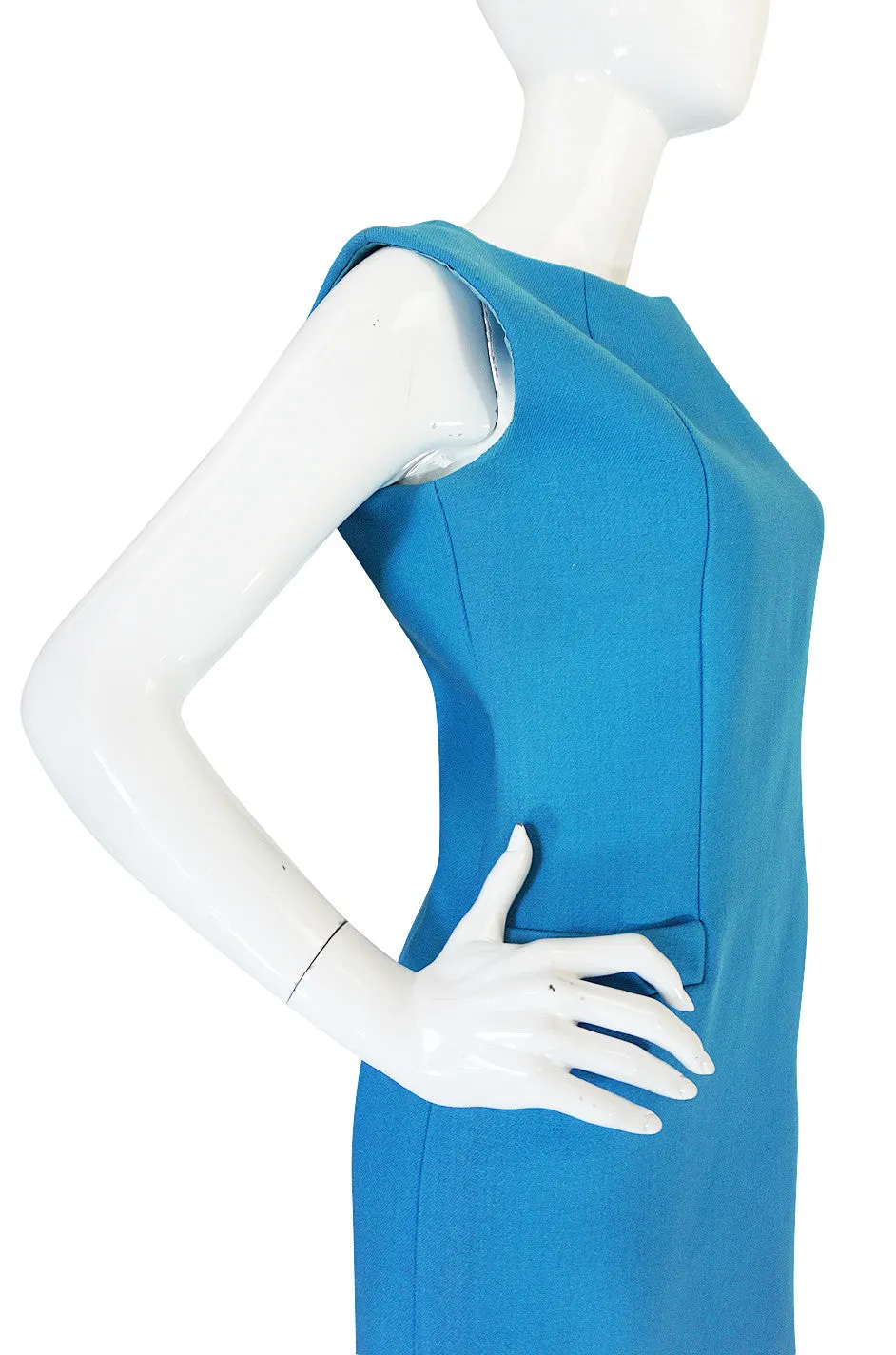 1960s Norman Norell Beautiful Blue Shift Dress