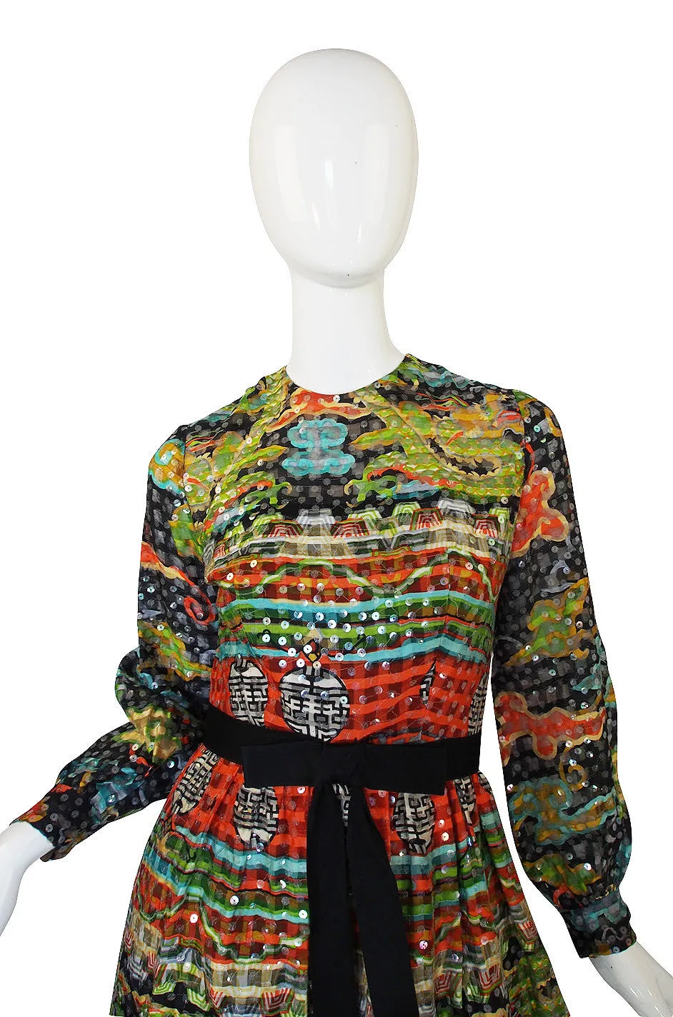 1960s Sequin on Silk Kiki Hart Gown