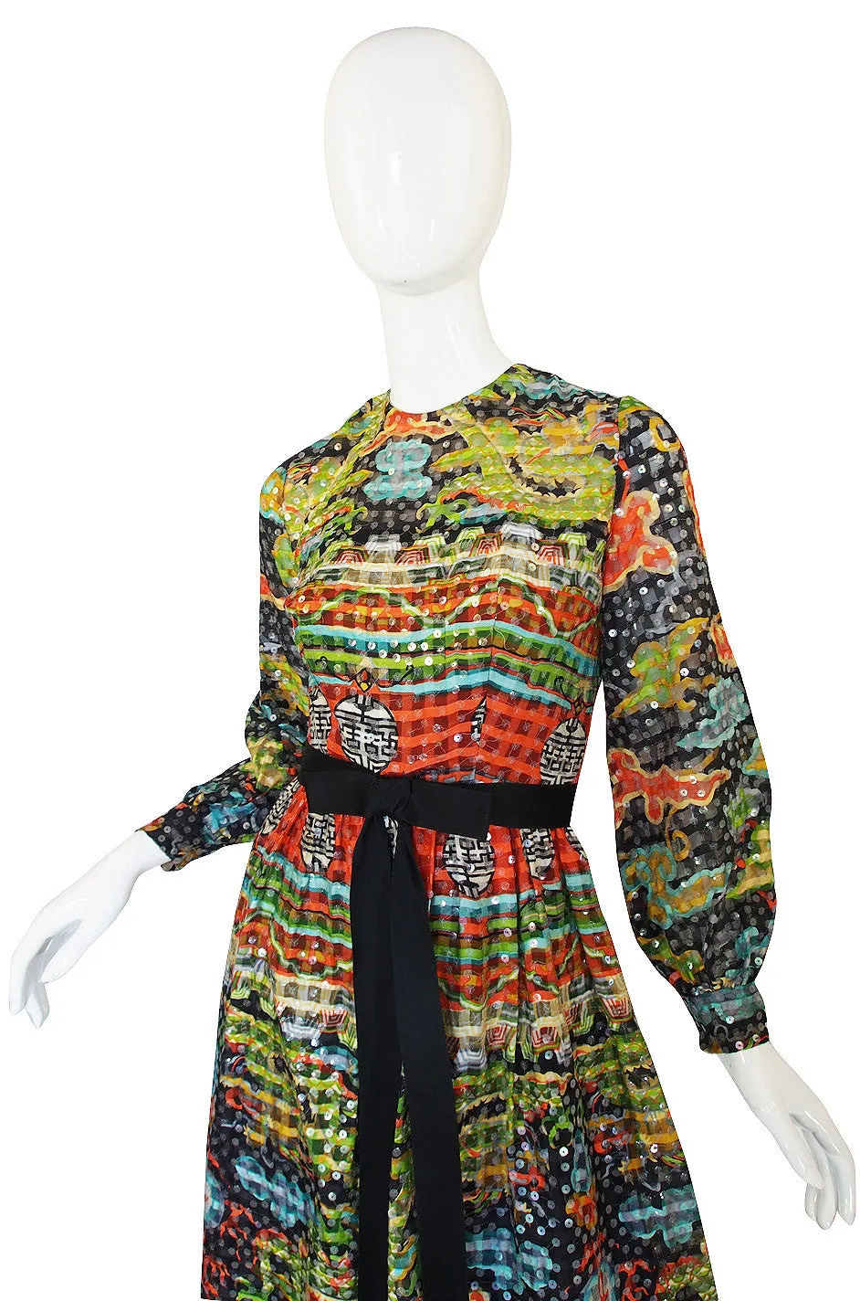 1960s Sequin on Silk Kiki Hart Gown