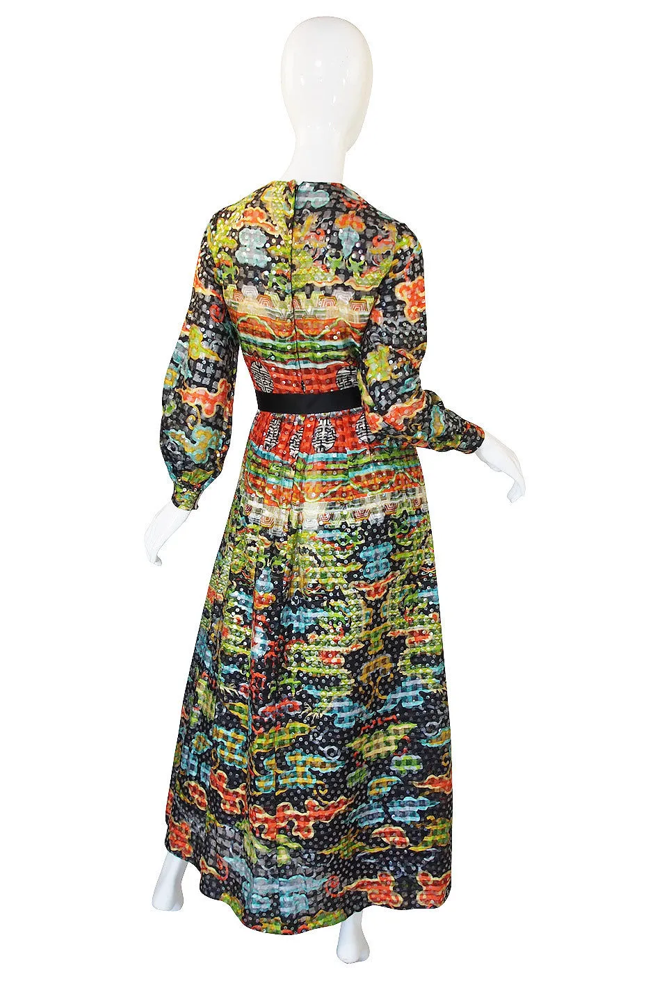 1960s Sequin on Silk Kiki Hart Gown