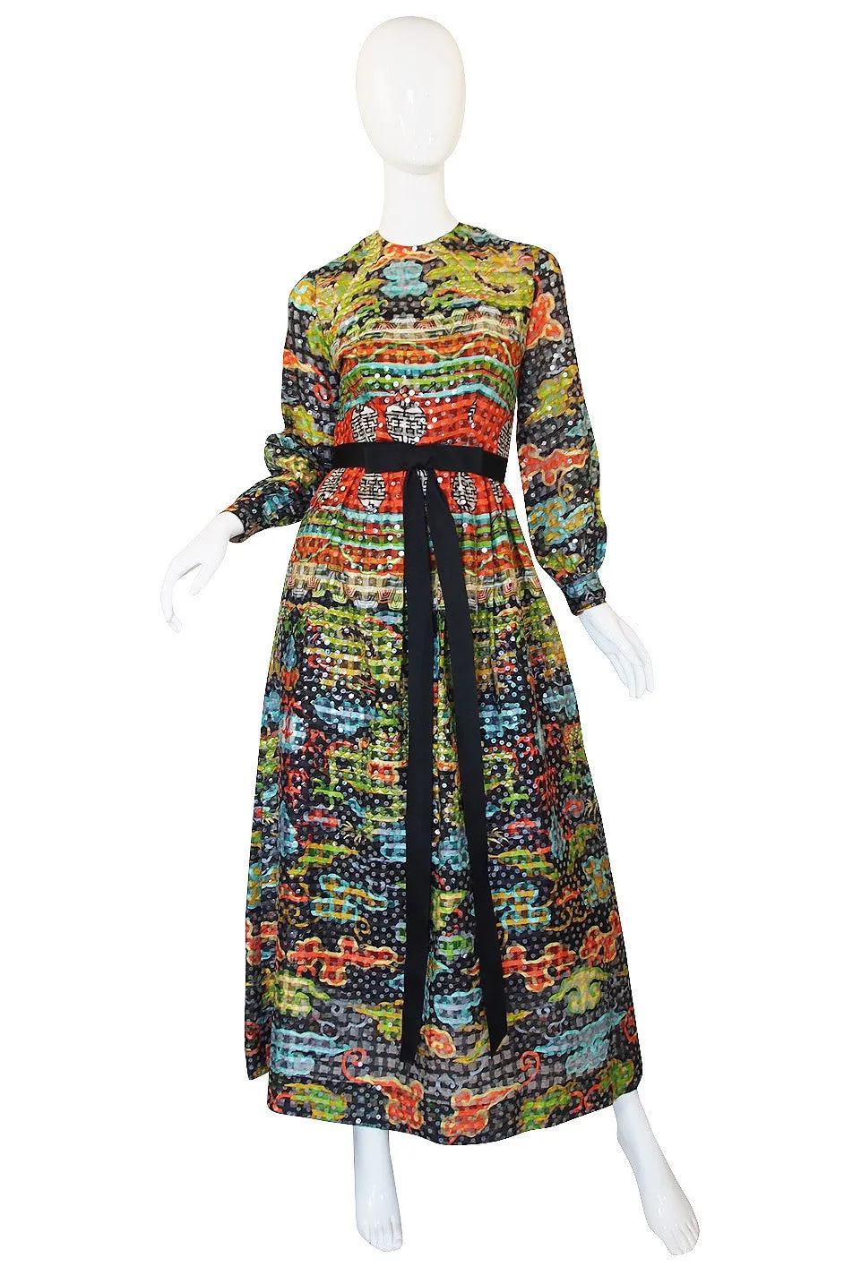 1960s Sequin on Silk Kiki Hart Gown