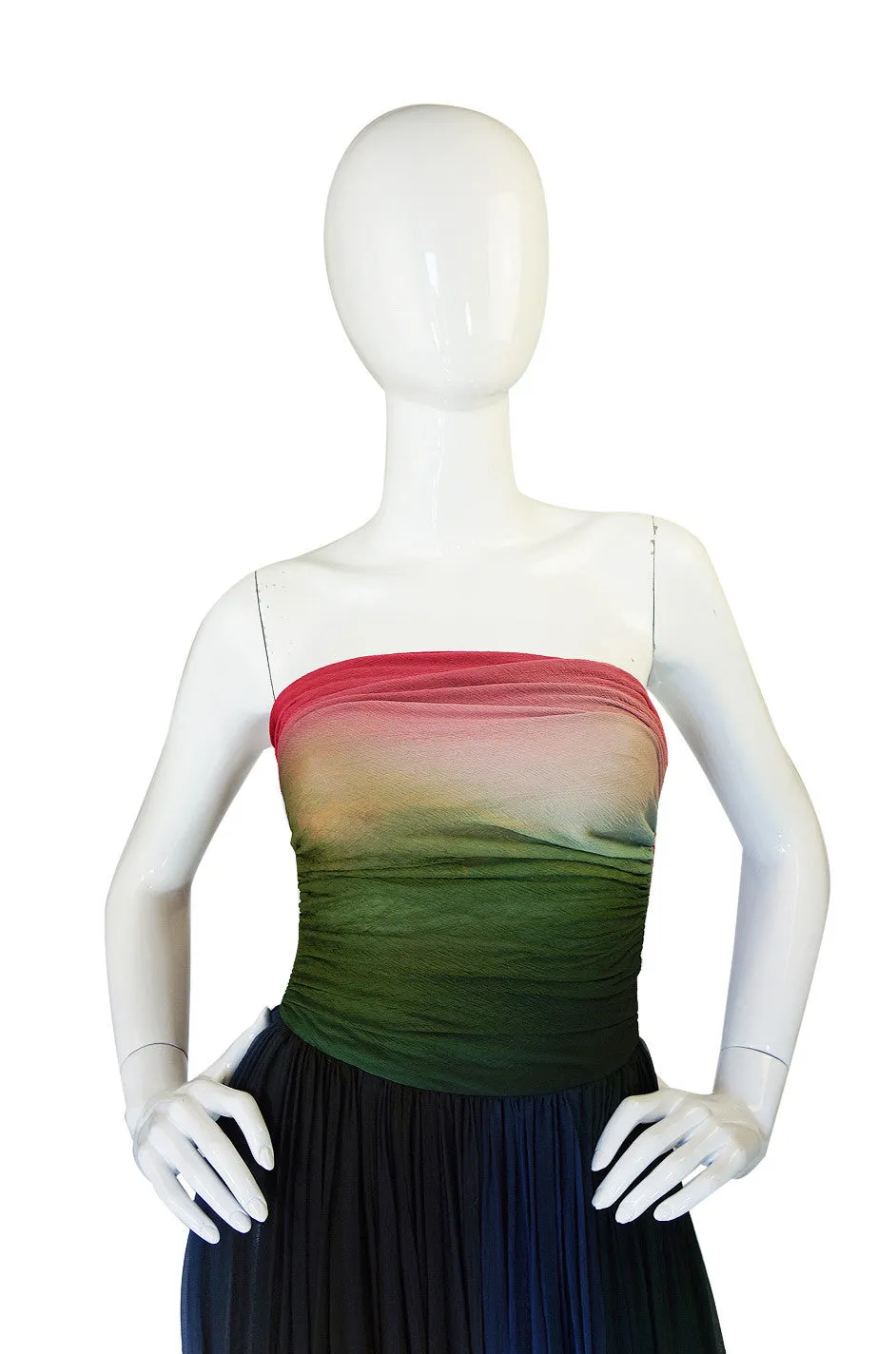 1970s Bill Blass Couture Ombre Gown