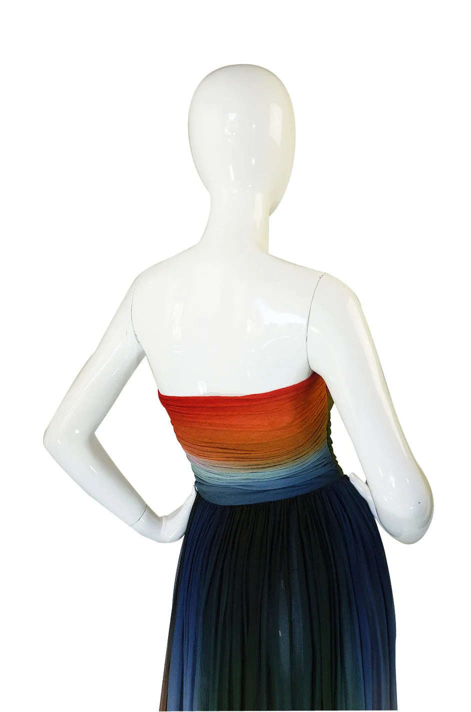 1970s Bill Blass Couture Ombre Gown
