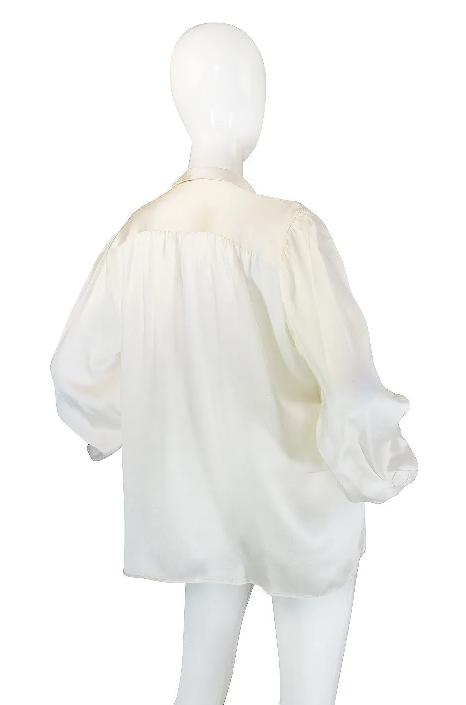 1970s Pearl & Silk Yves Saint Laurent Top