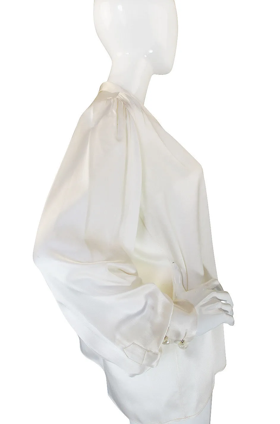 1970s Pearl & Silk Yves Saint Laurent Top