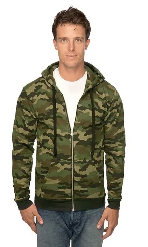 3510CMO Royal Apparel Camo Fleece Full Zip Hoody