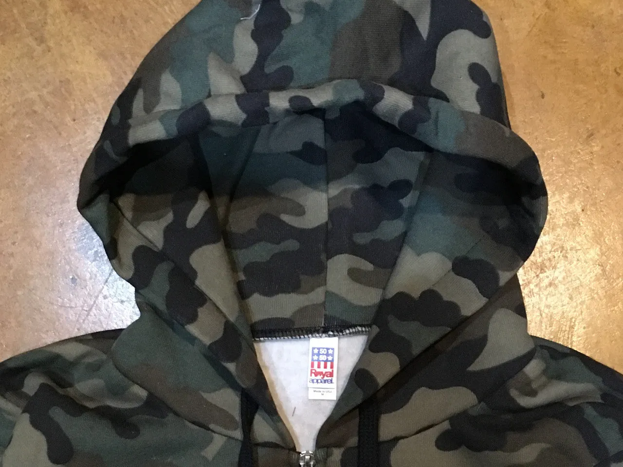 3510CMO Royal Apparel Camo Fleece Full Zip Hoody