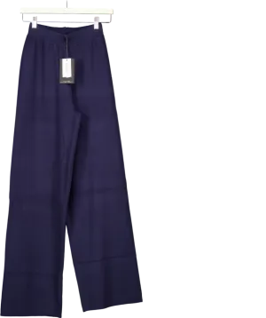 4th & Reckless Blue Navy Knitted Wide Leg Trouser- Alexia UK 8