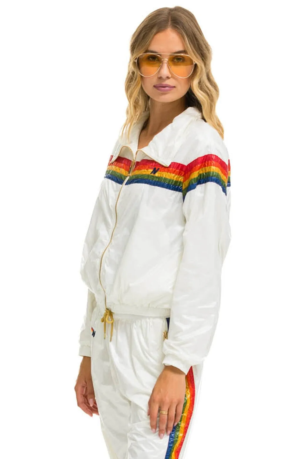 5 STRIPE WINDBREAKER - VINTAGE WHITE