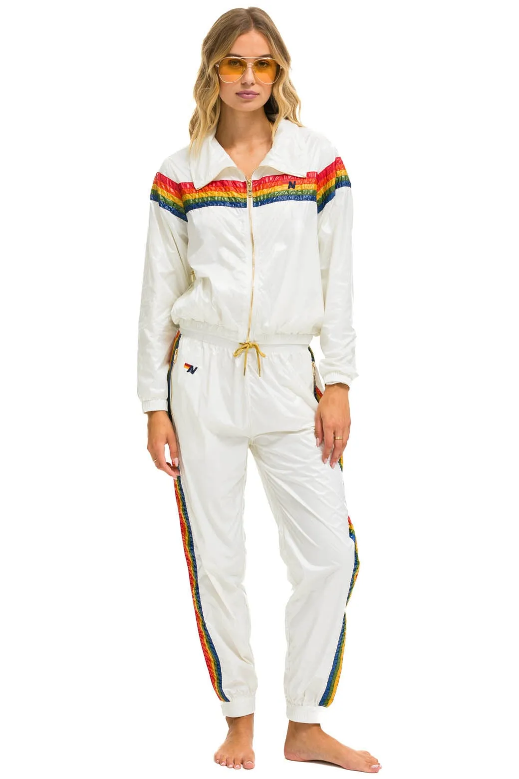 5 STRIPE WINDBREAKER - VINTAGE WHITE