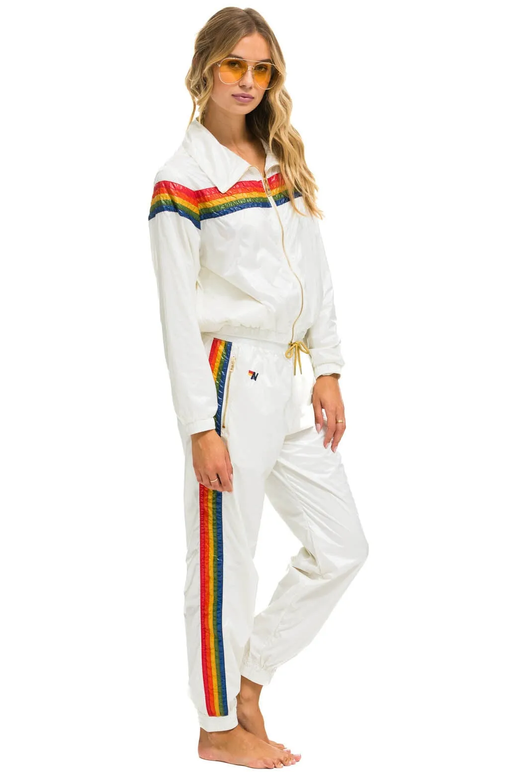 5 STRIPE WINDBREAKER - VINTAGE WHITE
