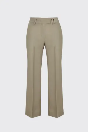 [60% OFF] Taupe cropped flow flare trousers