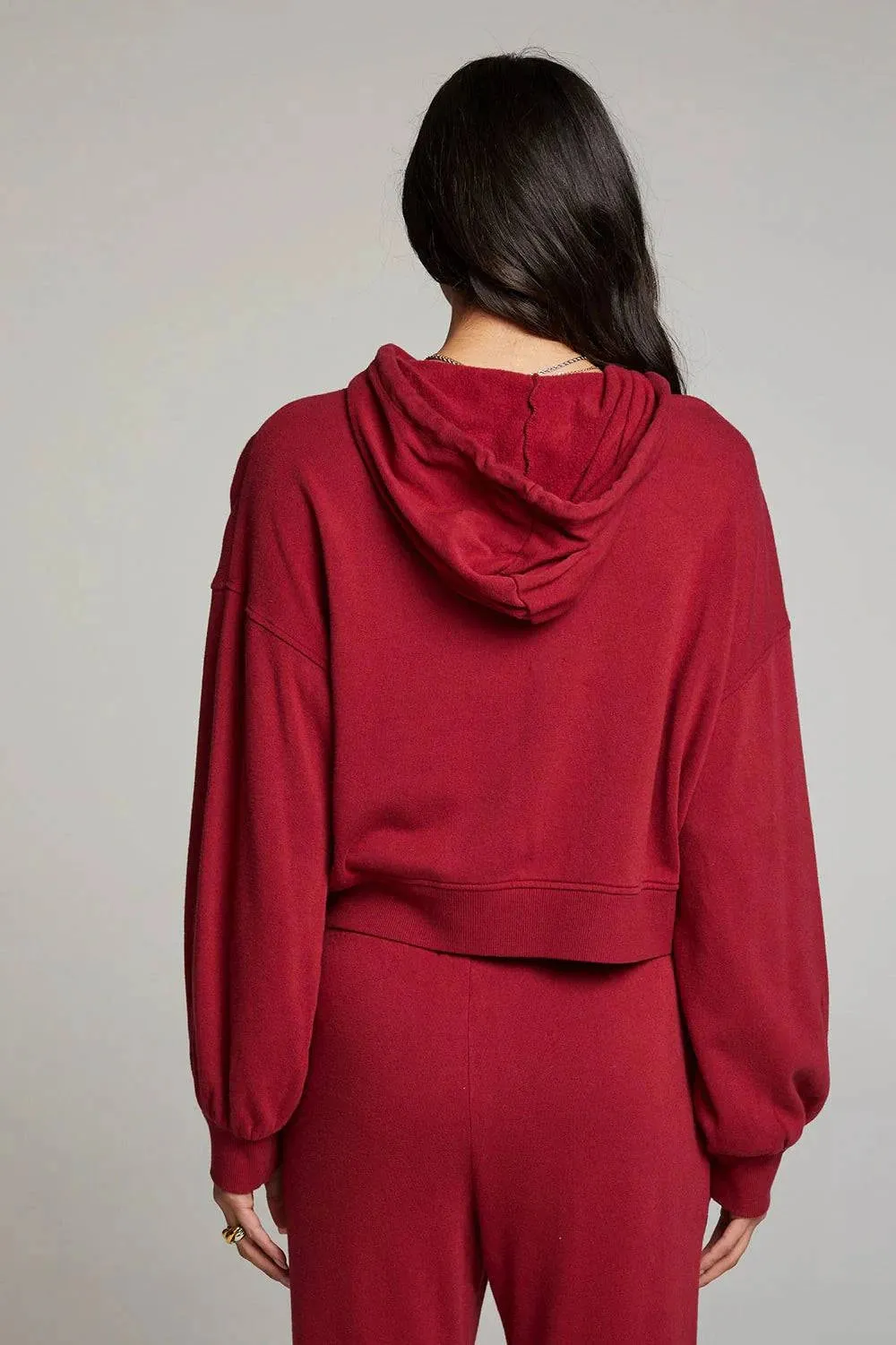 Abilene Zip Up Hoodie by Chaser | Blood Red