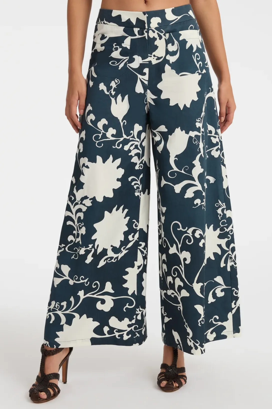 Adele Trousers Flower Screen | Blue