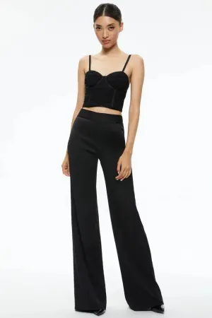 alice   olivia - Damia Ruched Bustier Top in Black