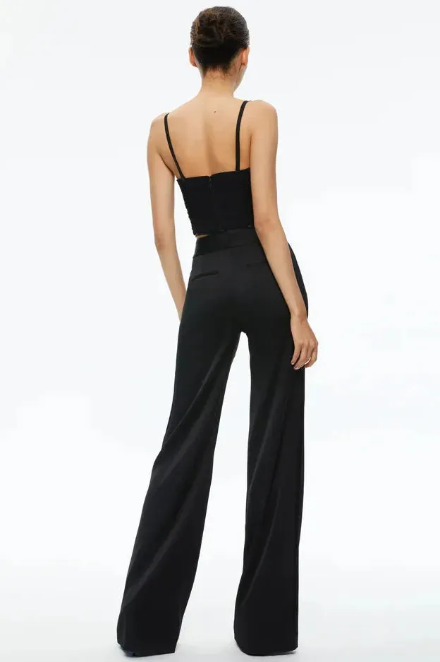alice   olivia - Damia Ruched Bustier Top in Black