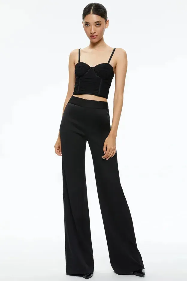 alice   olivia - Damia Ruched Bustier Top in Black