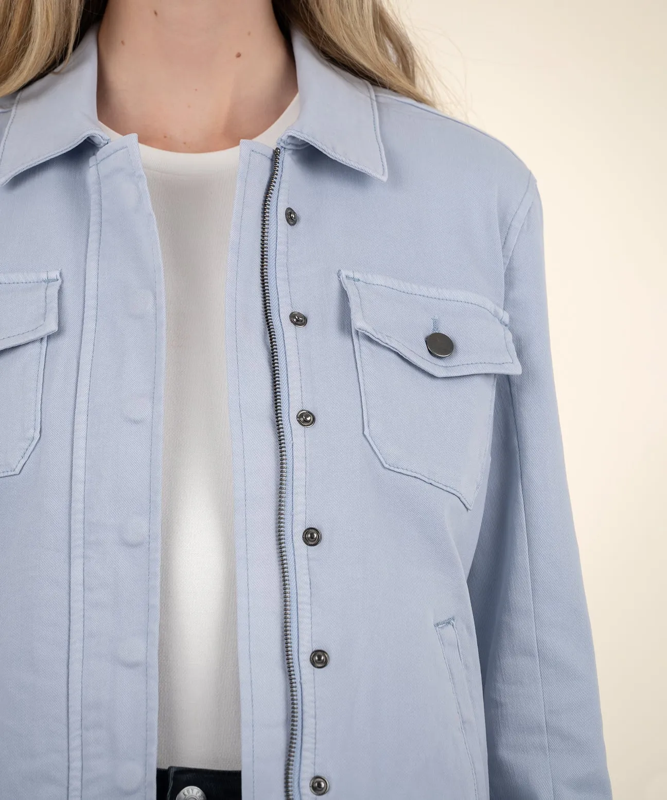 Amanda Boxy Jacket: Powder Blue