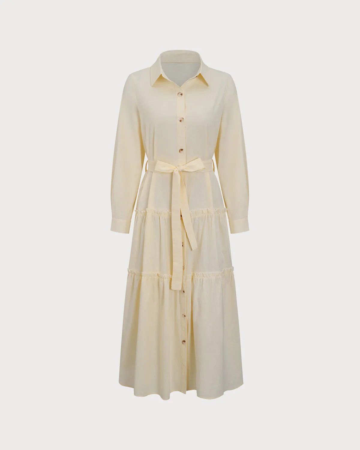 Apricot Tie Waist Maxi Dress