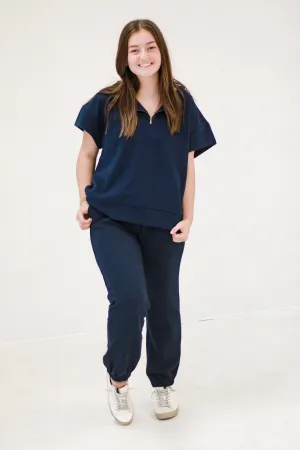Around the World Textured Set in Navy