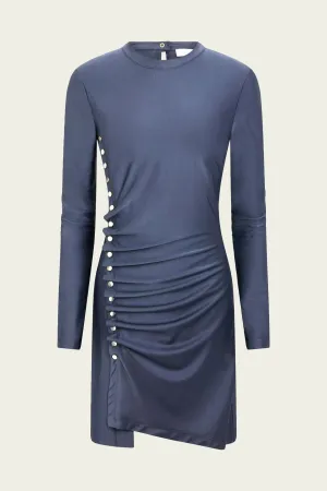 Asymmetric T-Shirt Mini Dress in Slate