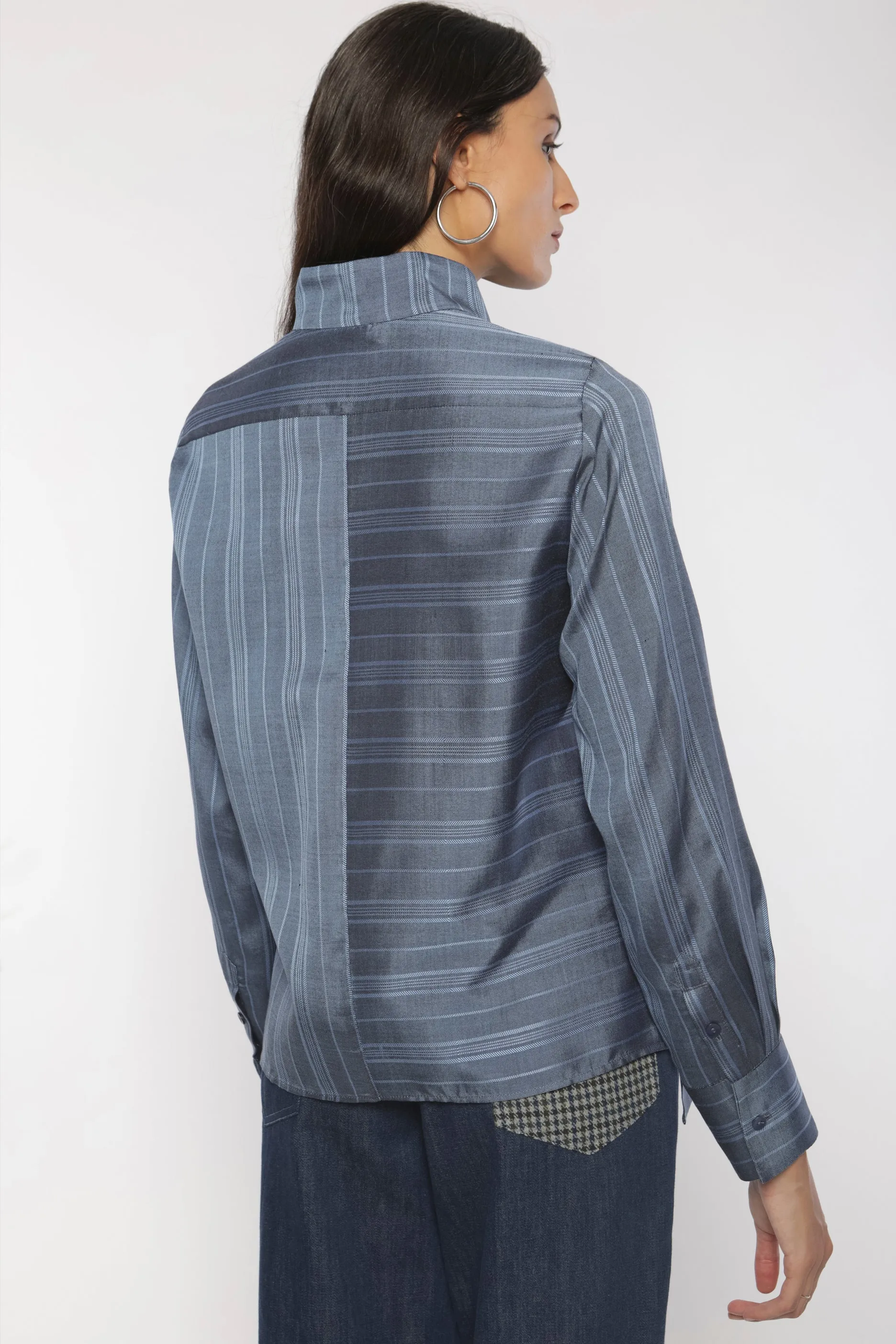 Asymmetrical mandarin shirt