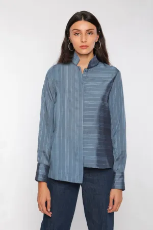 Asymmetrical mandarin shirt