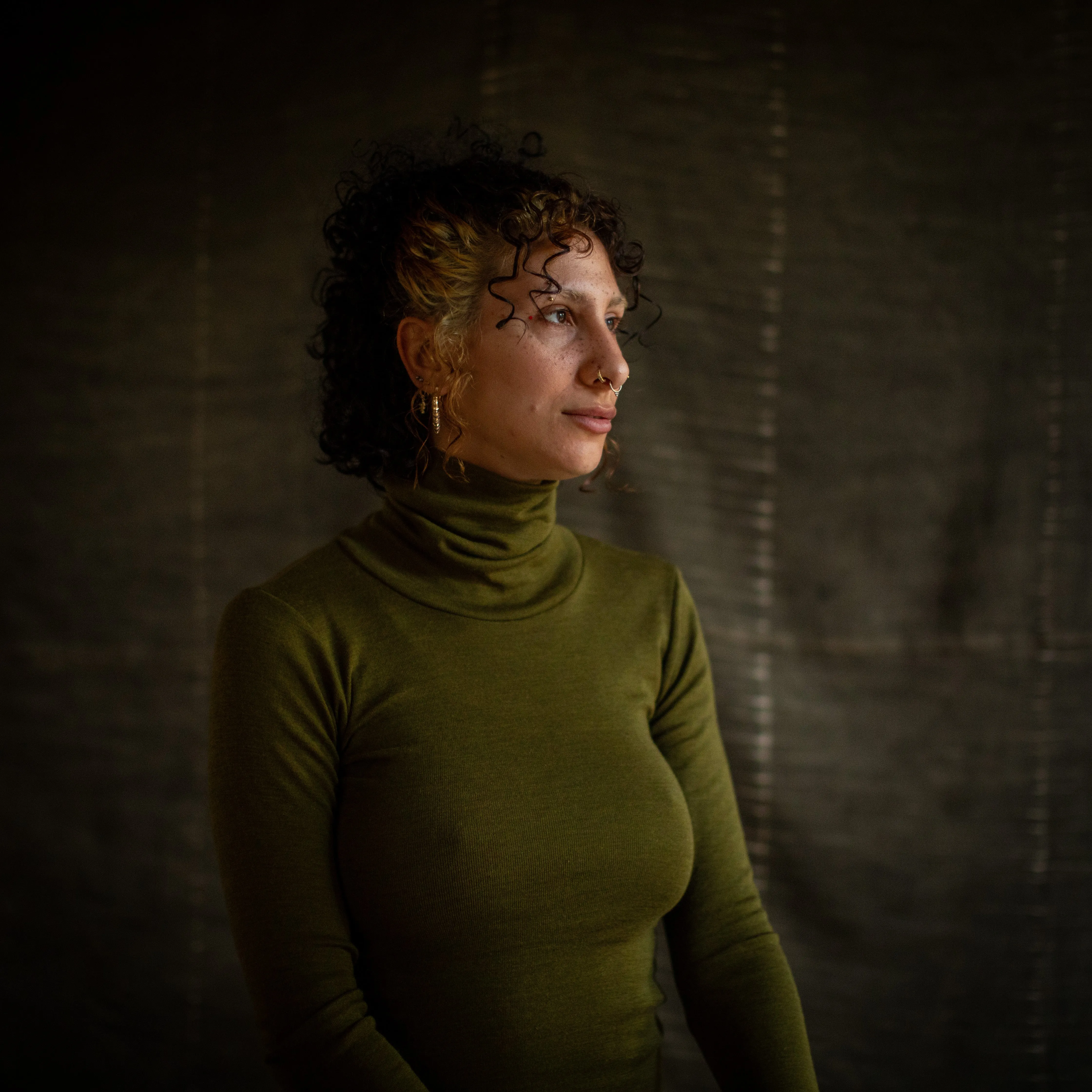 Auk Womens Top - Merino Wool & Silk - Seaweed