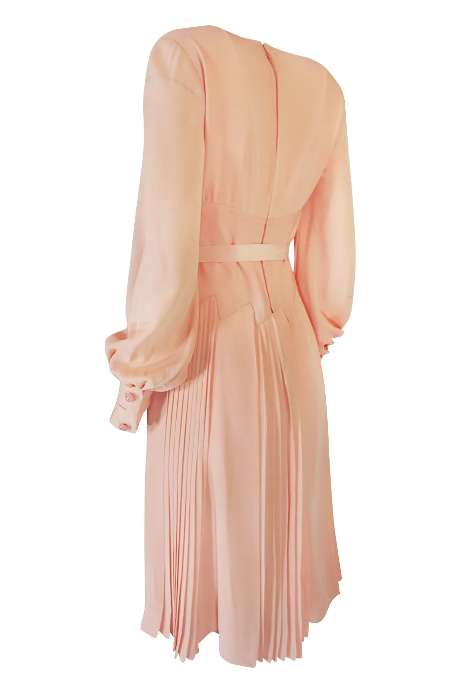 A/W 1973 Christian Dior Haute Couture Intricately Pleated Silk Dress