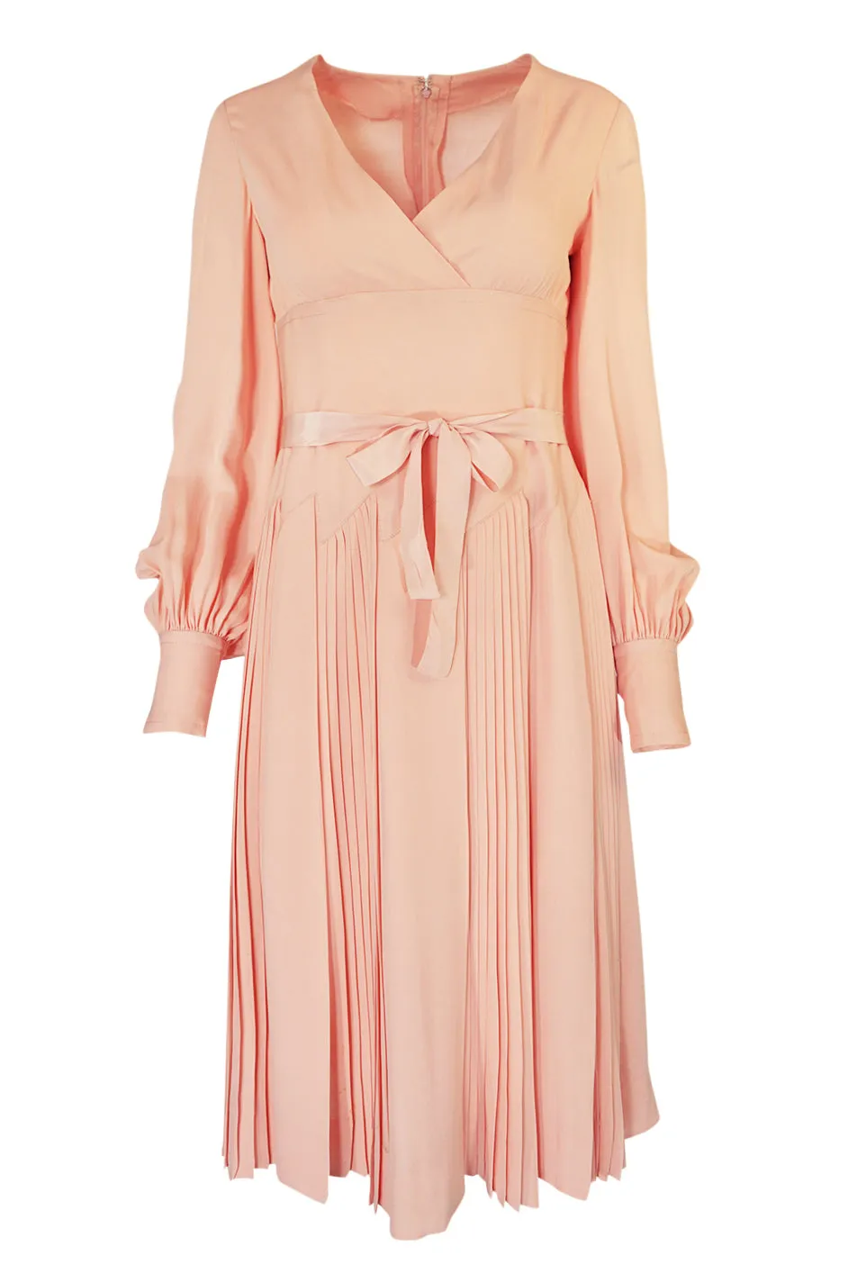 A/W 1973 Christian Dior Haute Couture Intricately Pleated Silk Dress
