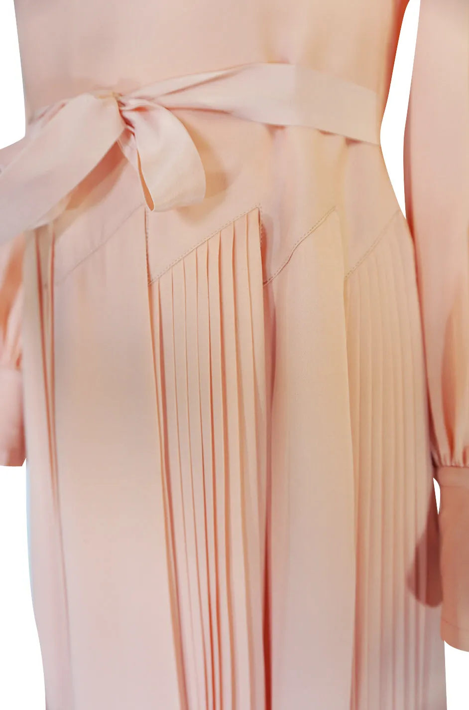 A/W 1973 Christian Dior Haute Couture Intricately Pleated Silk Dress