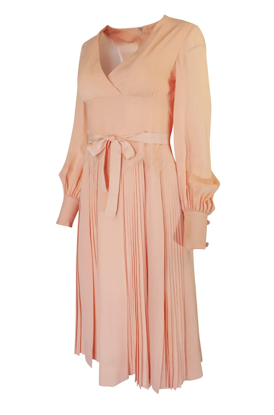 A/W 1973 Christian Dior Haute Couture Intricately Pleated Silk Dress