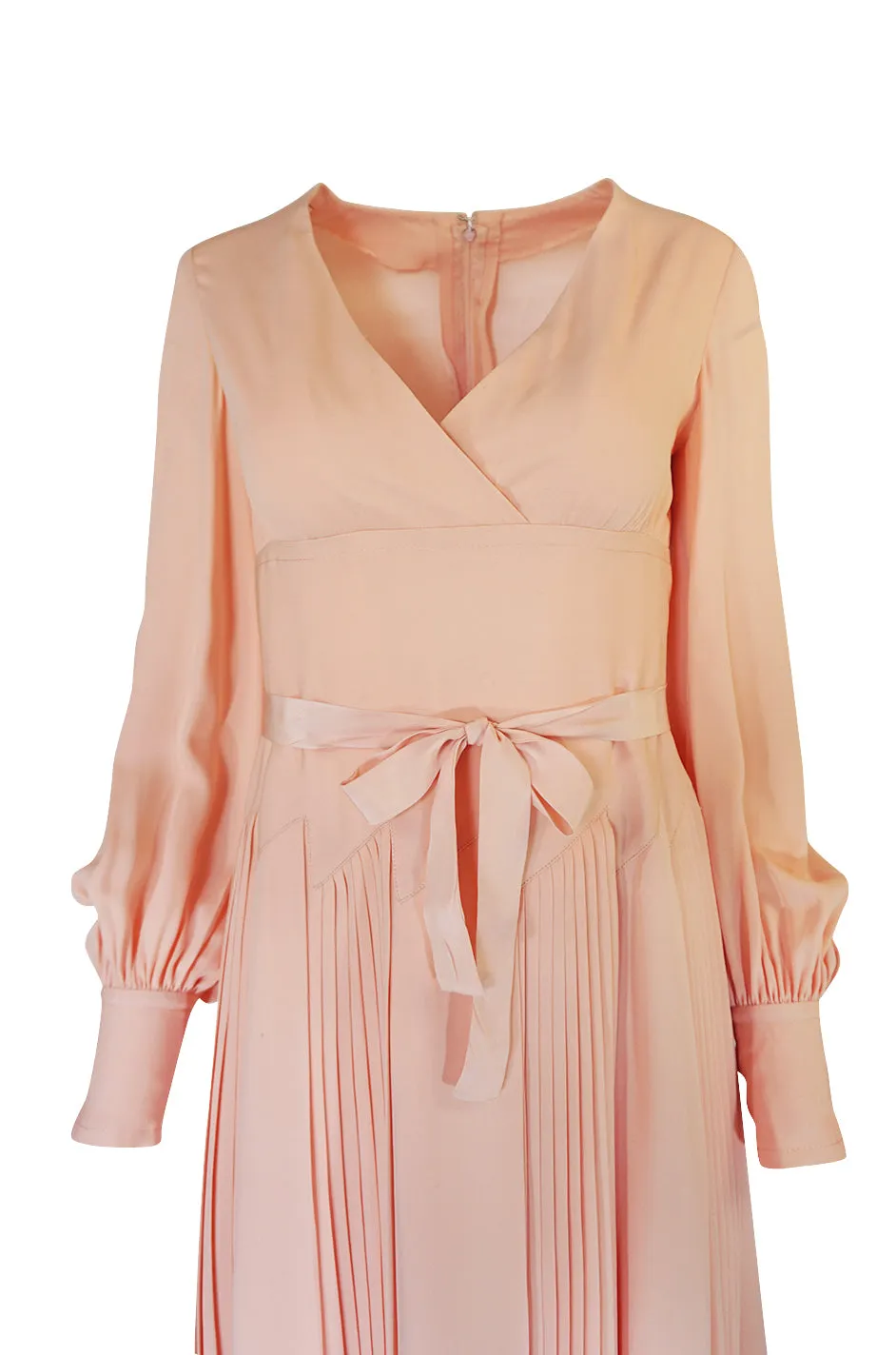 A/W 1973 Christian Dior Haute Couture Intricately Pleated Silk Dress