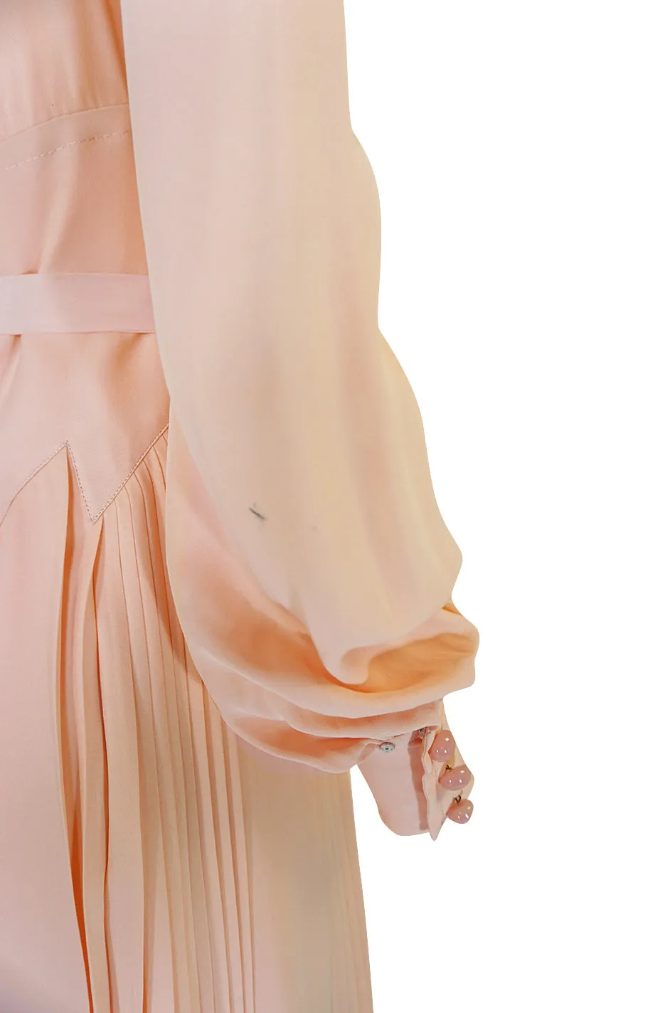 A/W 1973 Christian Dior Haute Couture Intricately Pleated Silk Dress