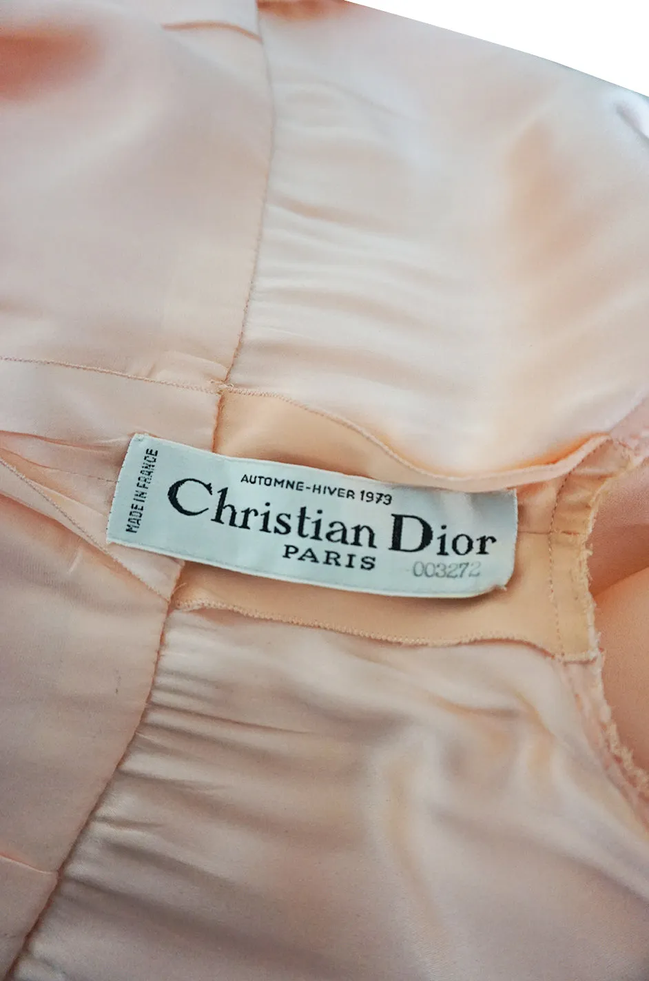 A/W 1973 Christian Dior Haute Couture Intricately Pleated Silk Dress