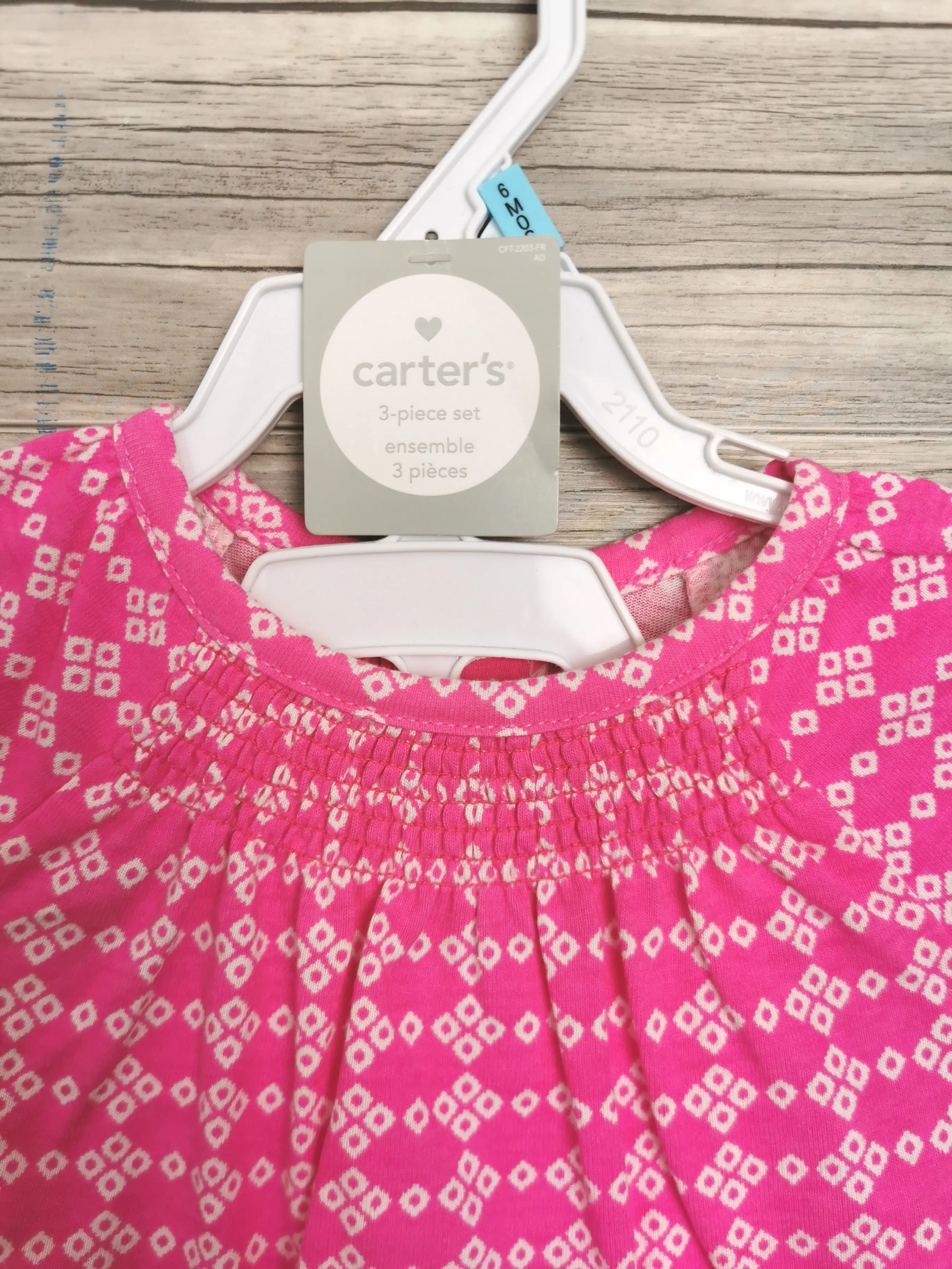 BABY GIRL SIZE 6 MONTHS - CARTER'S, 3-Piece Matching Summer Outfit NWT B42
