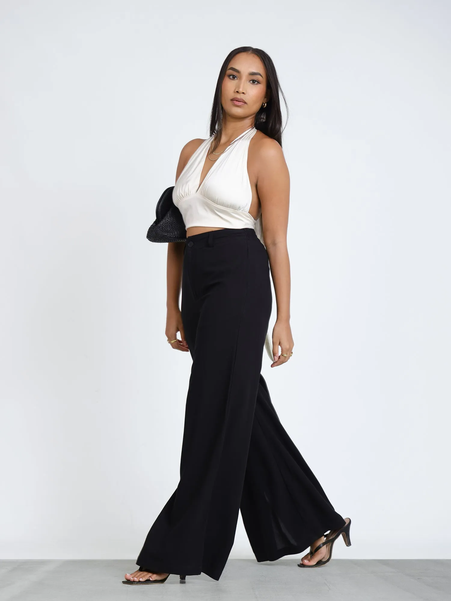 Back Elasticated Side Slit Detailed Pant