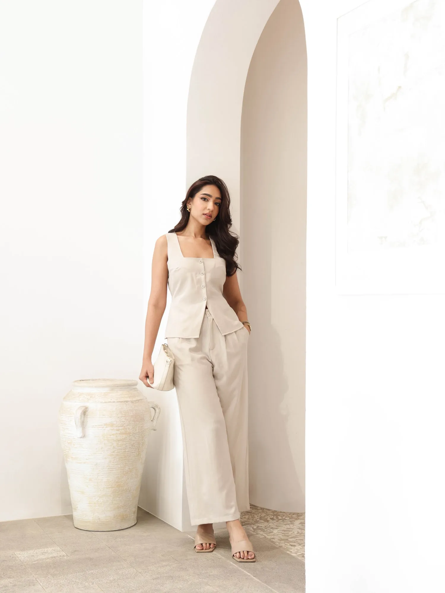 Back Elasticated Wide Leg Pant
