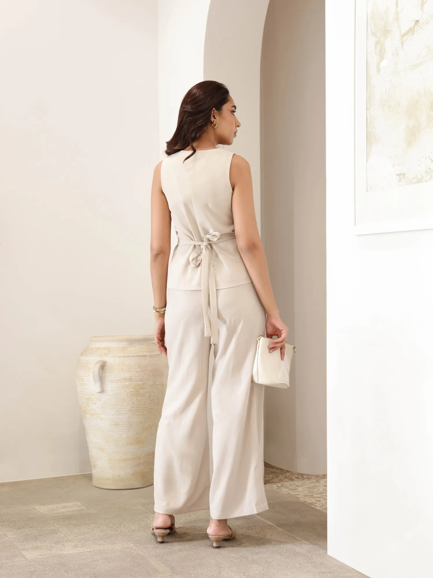 Back Elasticated Wide Leg Pant
