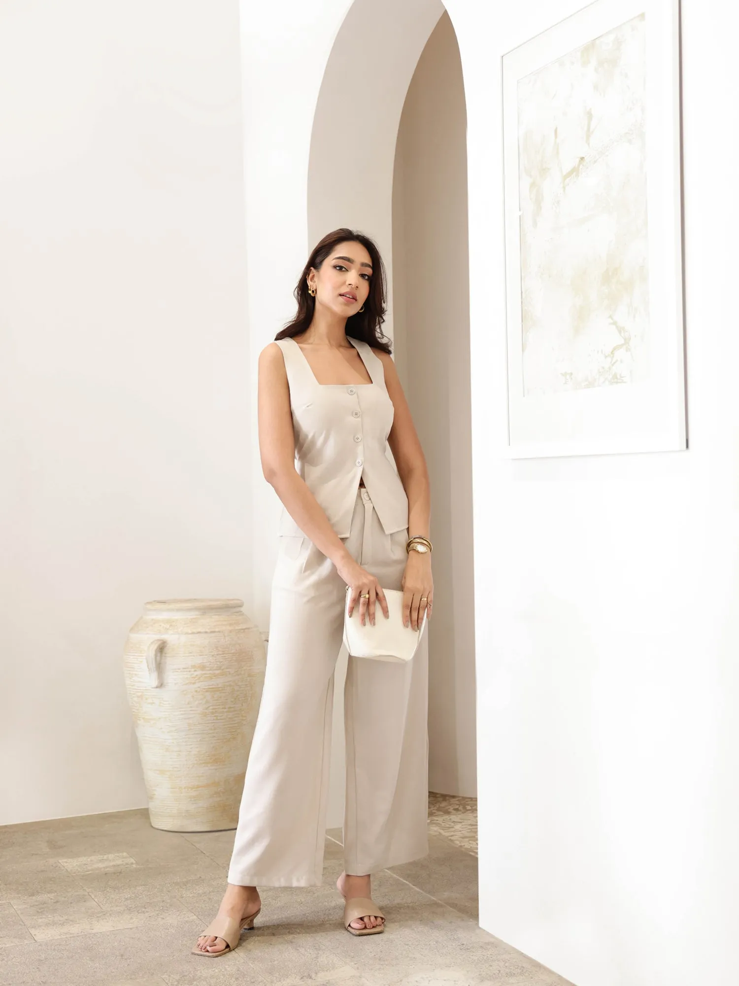 Back Elasticated Wide Leg Pant