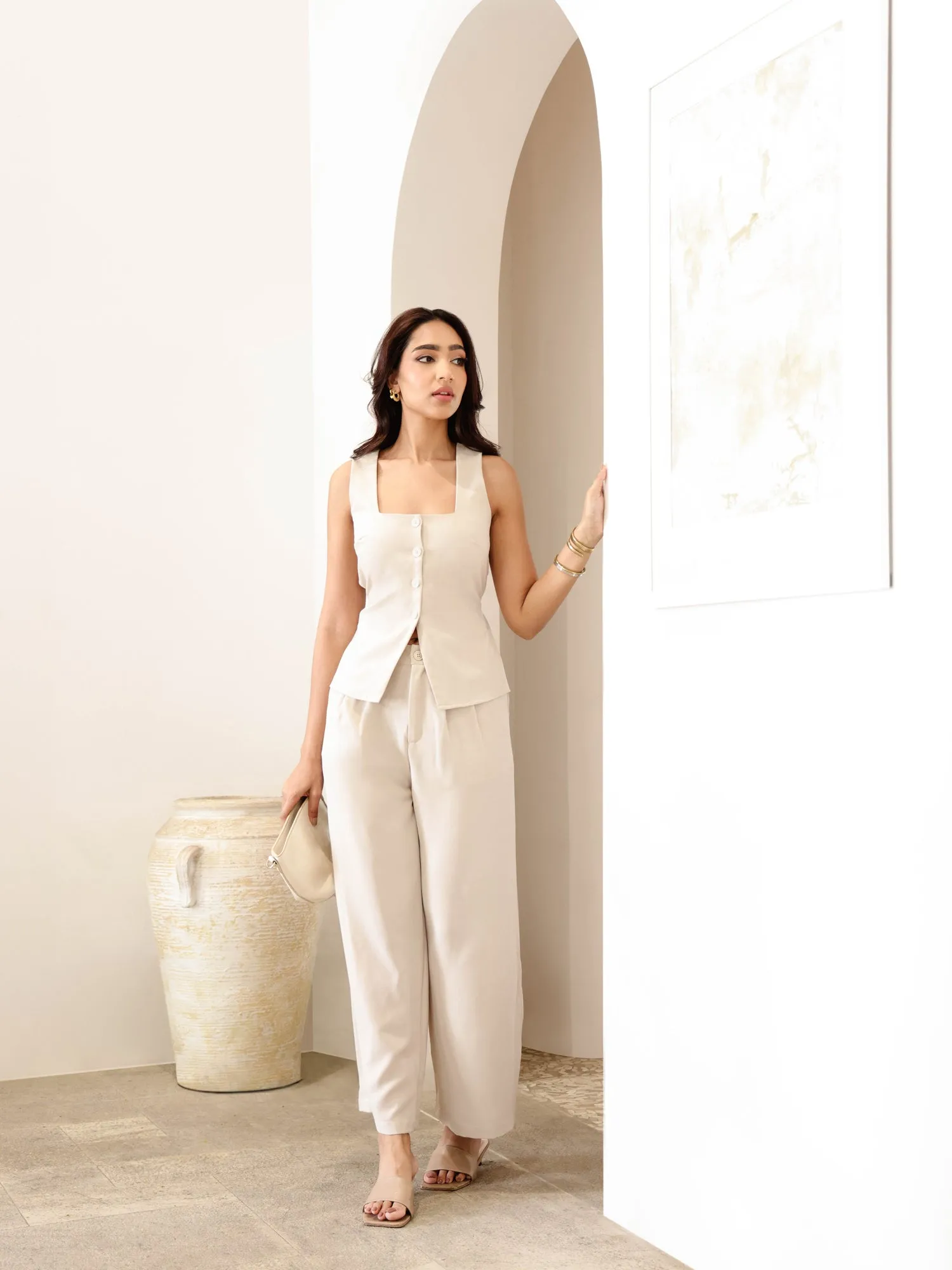 Back Elasticated Wide Leg Pant