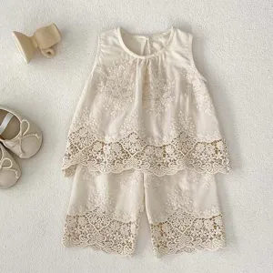Belle Lace Top and Cropped Trouser Set