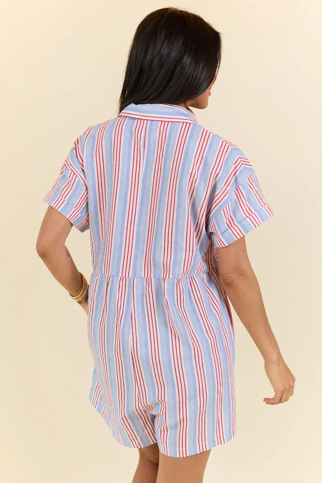 Best Is Yet To Come Striped Short Sleeve Romper