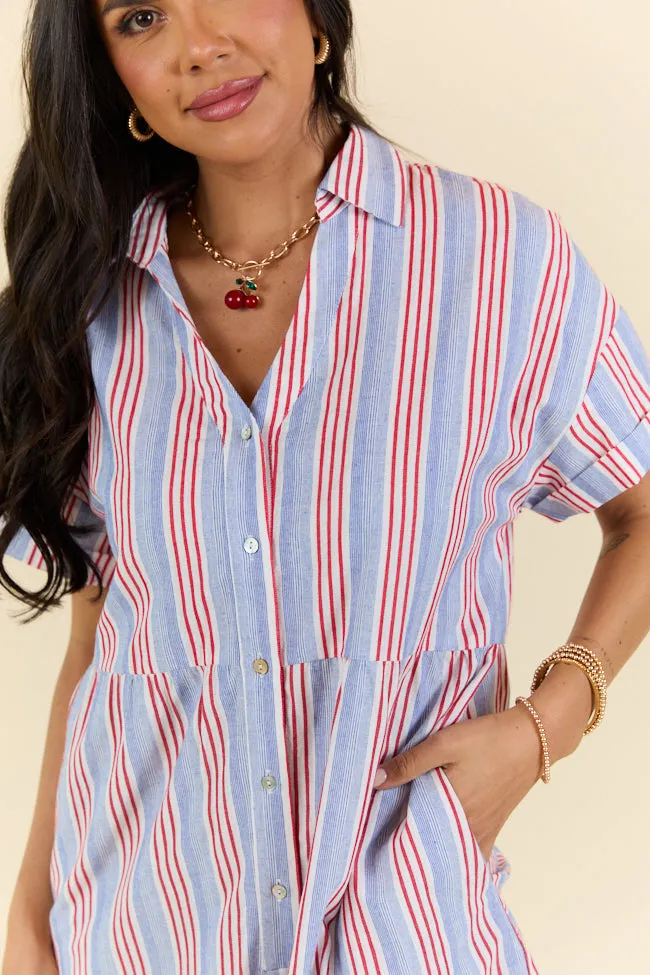 Best Is Yet To Come Striped Short Sleeve Romper