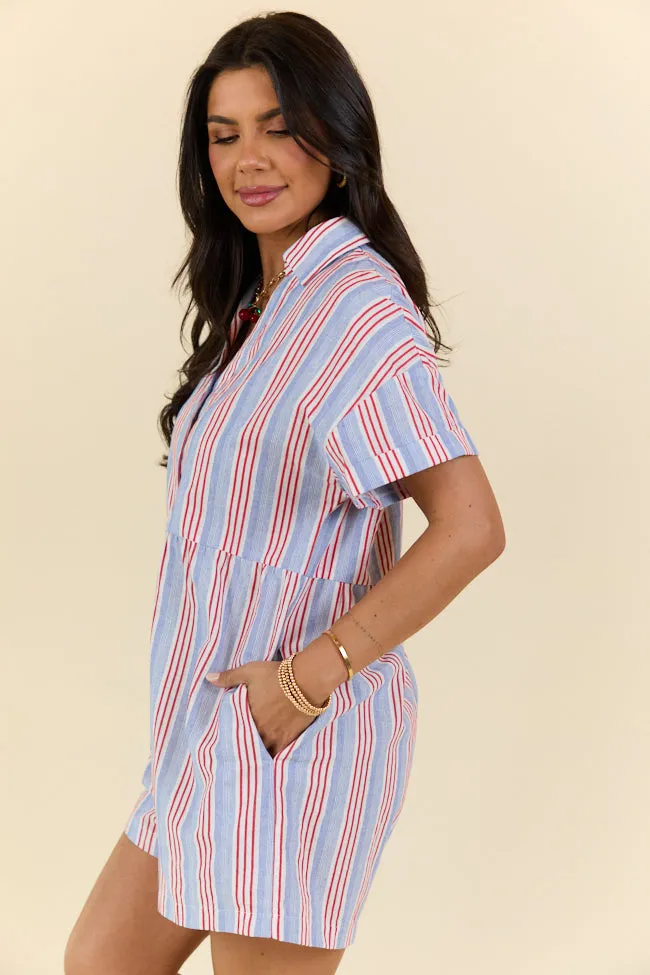 Best Is Yet To Come Striped Short Sleeve Romper