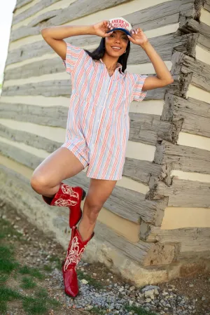Best Is Yet To Come Striped Short Sleeve Romper